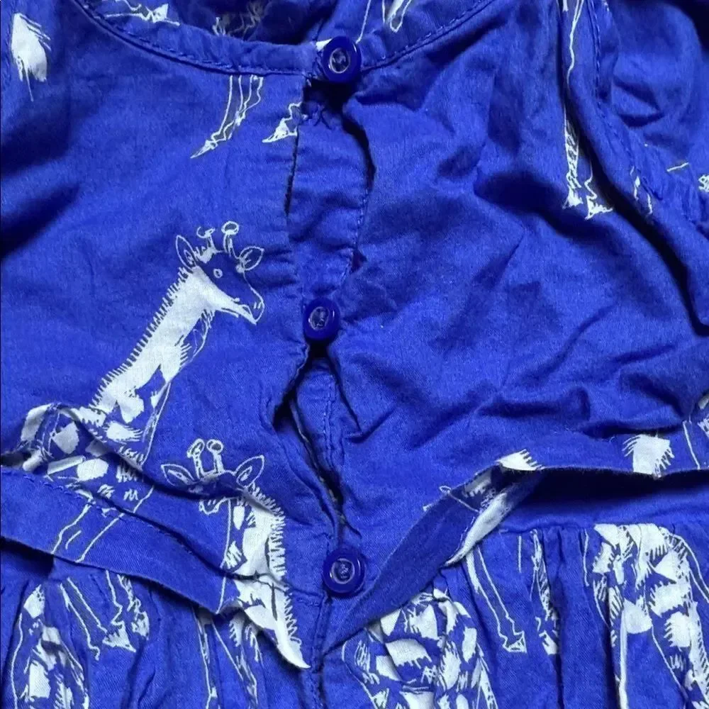 GAP Toddler Blue Dress with Giraffe Animal Print